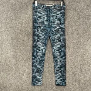 Kenzo X H&M Pants Womens 8 Blue Animal Print Knit Skinny Jegging Wool Stretch